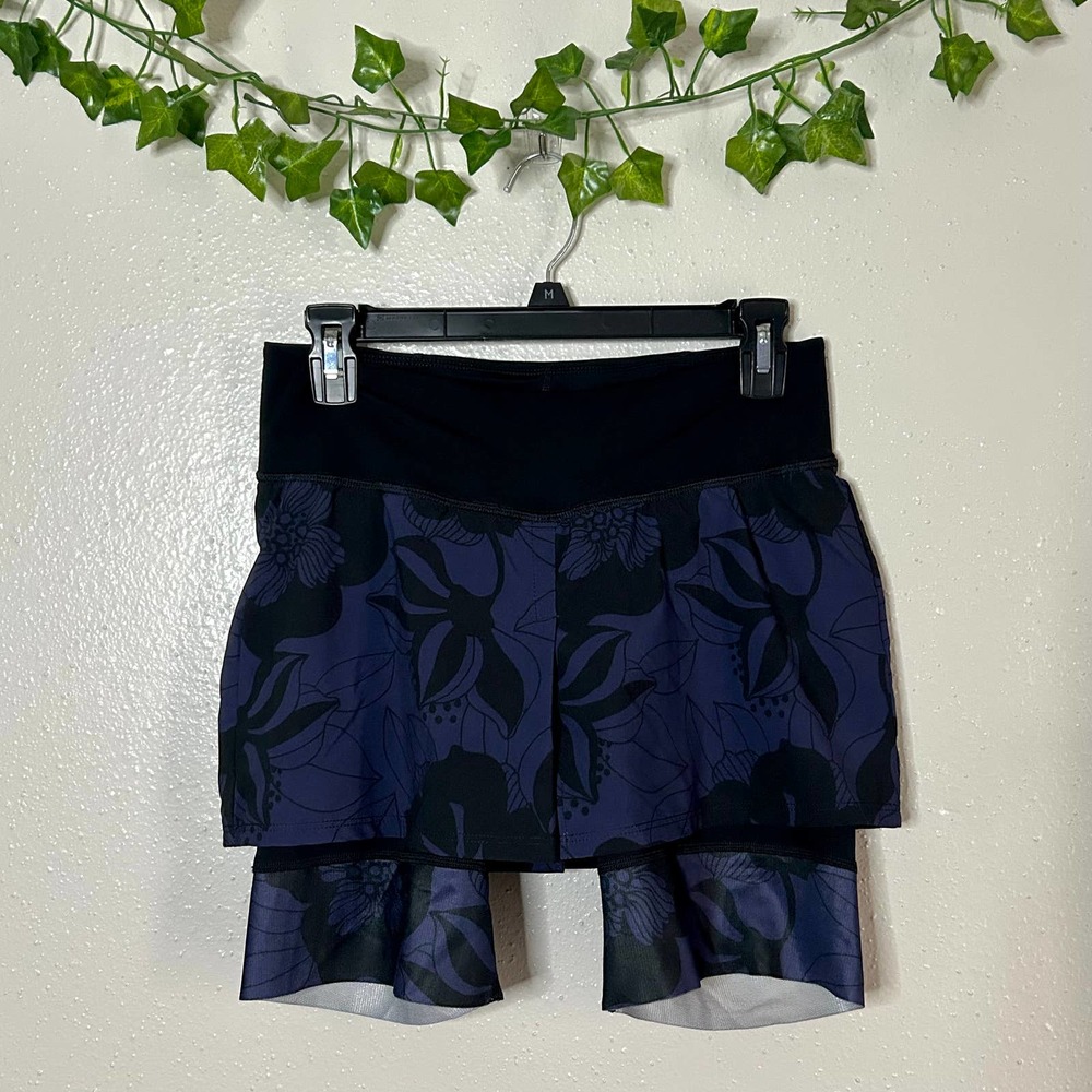 She Beest Cycling Padded Biker Shorts Black & Blue Floral Print
